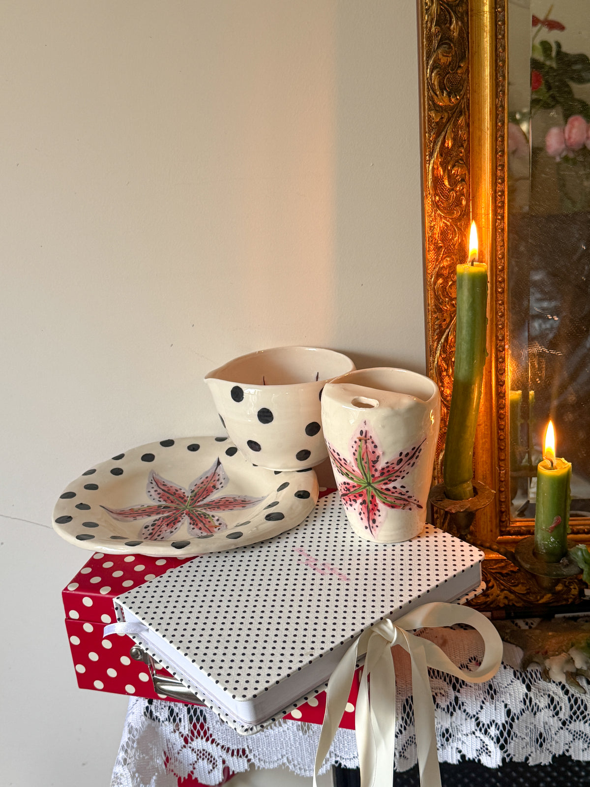 Madonna lily matcha bowl