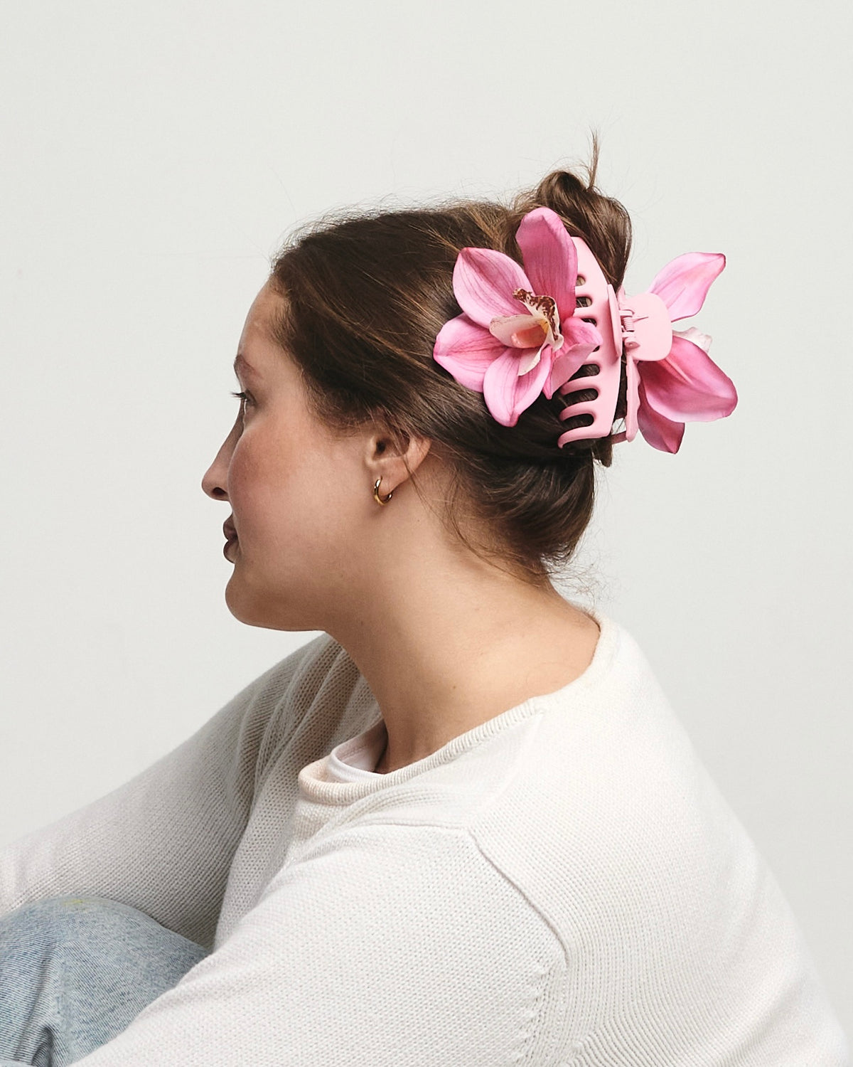 ' Pink Cymbidium ' claw clip