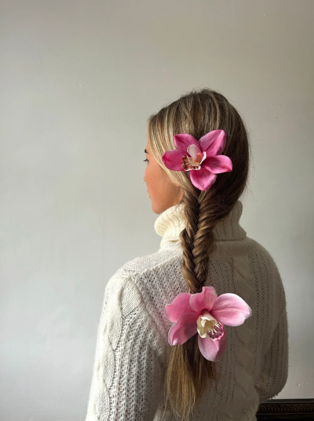 Pink cymbidium clip