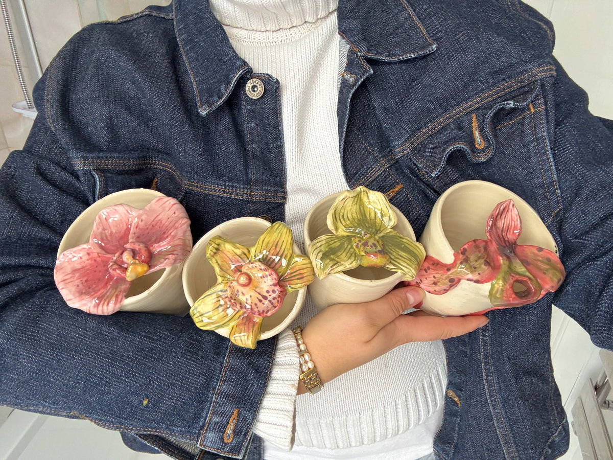 Lady slipper orchid travel mug