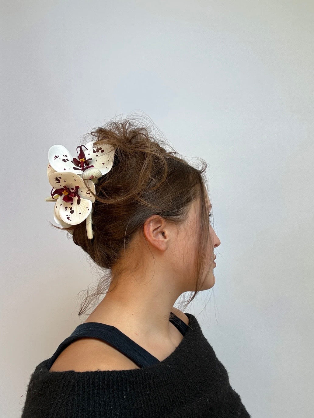 XL Spotty Orchid claw clip