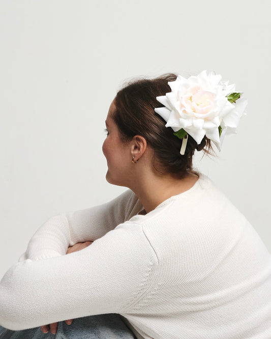 ' White Rose ' claw clip