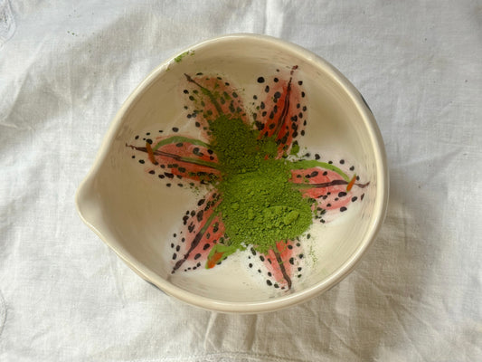 Madonna lily matcha bowl