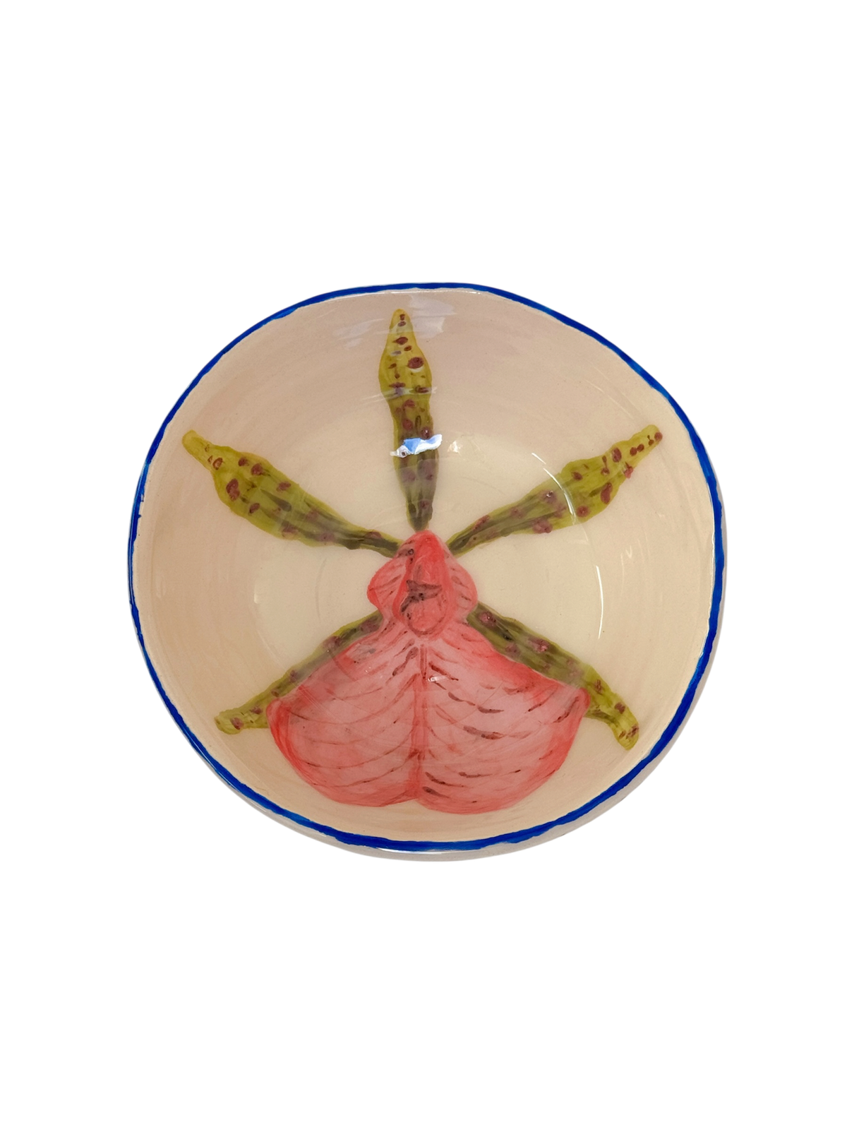 Lady slipper orchid bowl