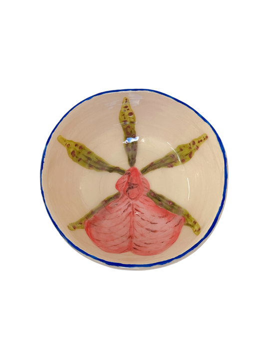 Lady slipper orchid bowl