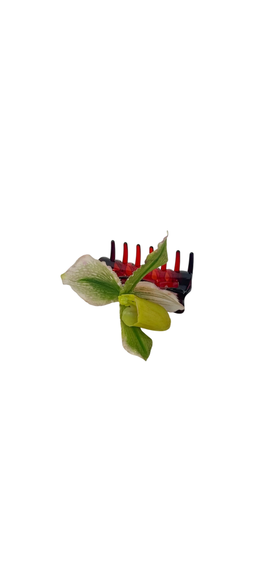 Lime lady slipper claw clip