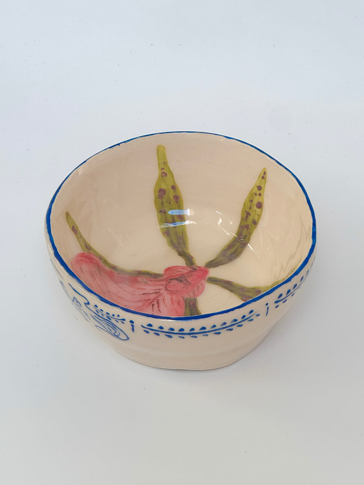 Lady slipper orchid bowl