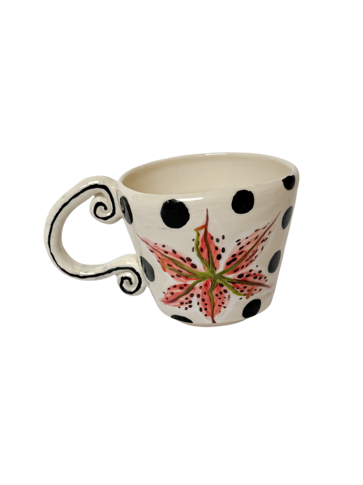 Madonna lily polka mug