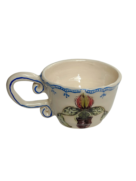 Lady slipper orchid mug