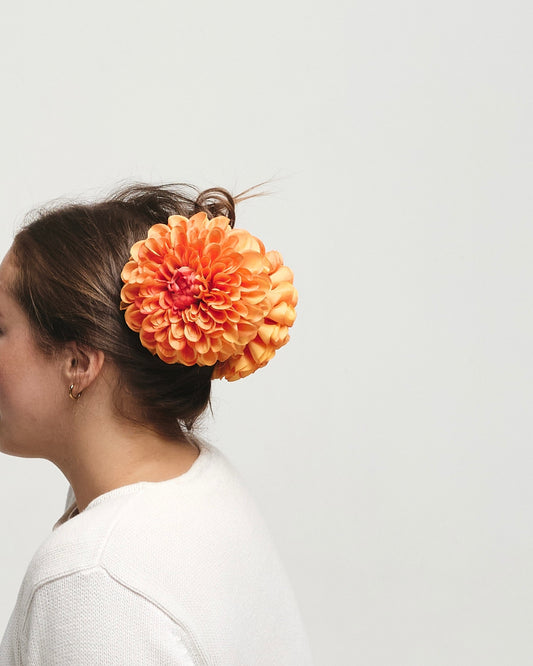 ' Orange Dahlia ' claw clip
