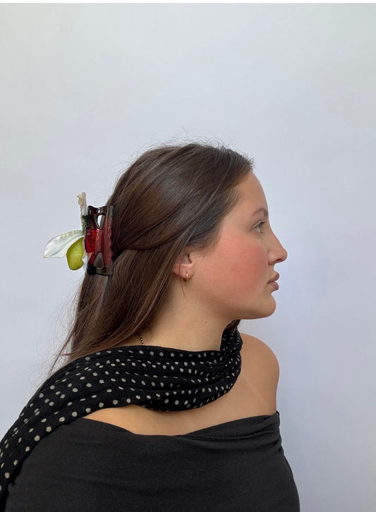 Lime lady slipper claw clip