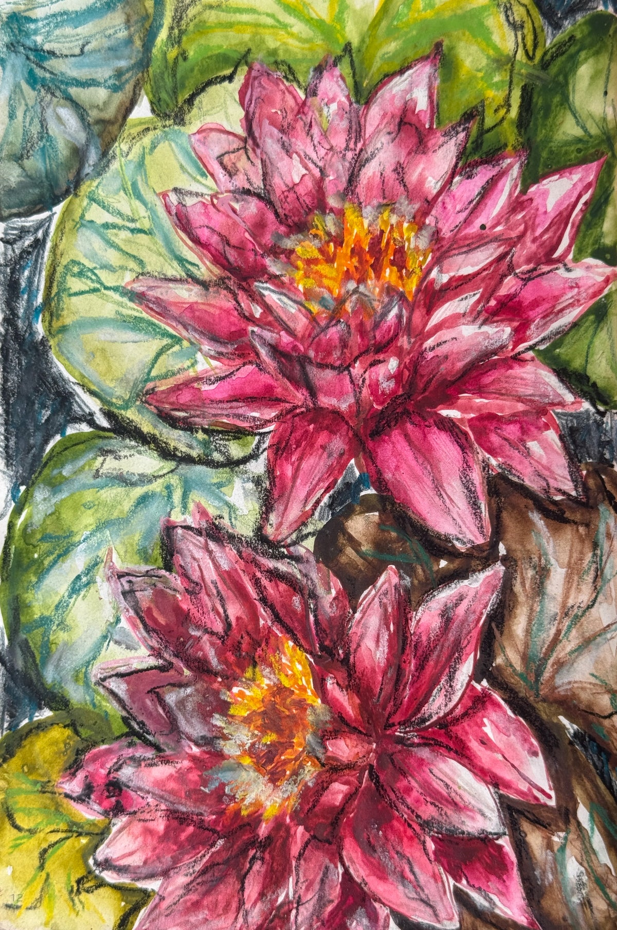 'Lotus pond' print