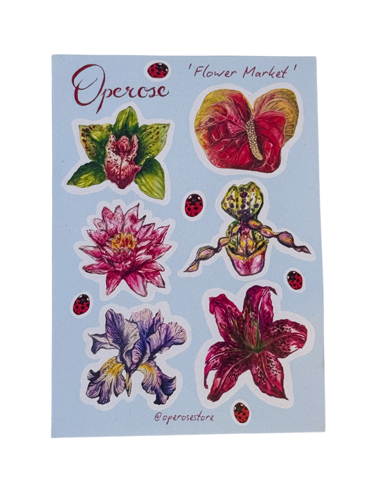 'Flower Market' Sticker sheet