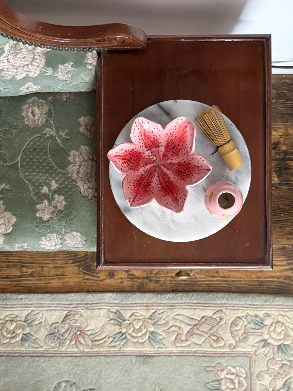 Stargazer lily matcha bowl