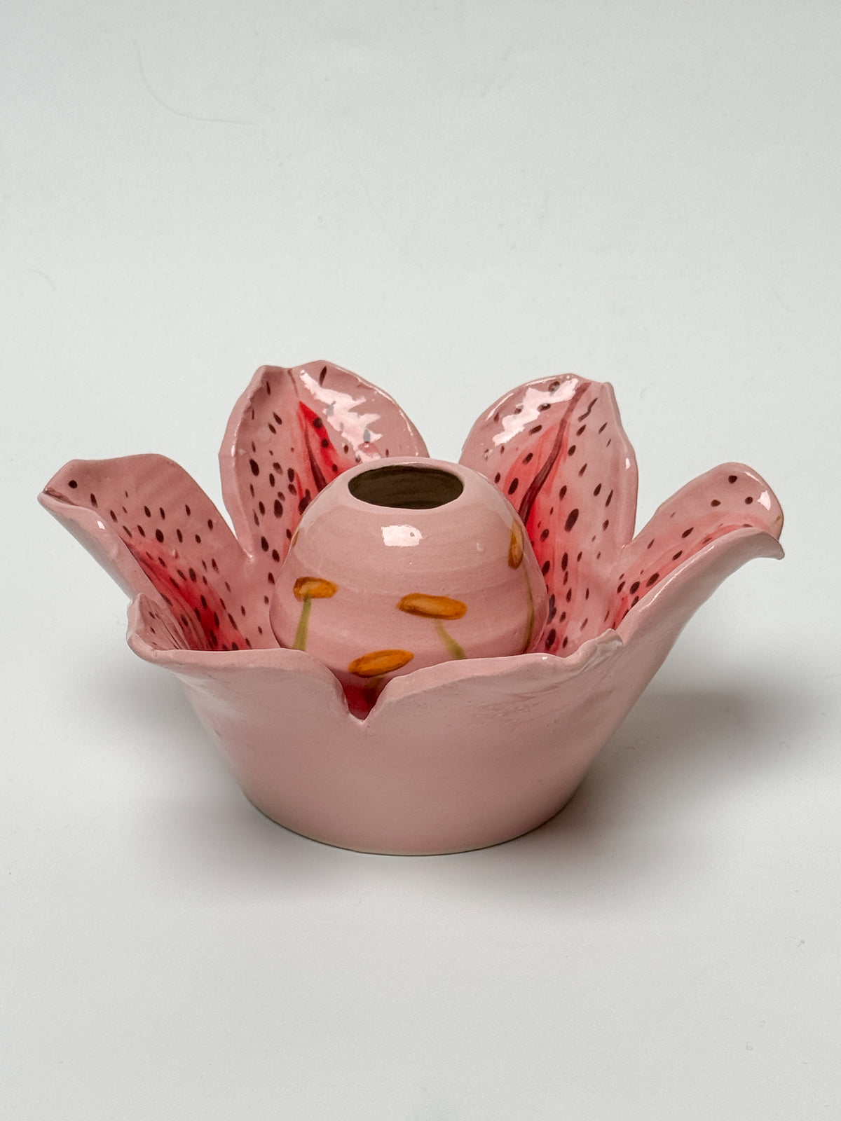 Stargazer lily matcha bowl