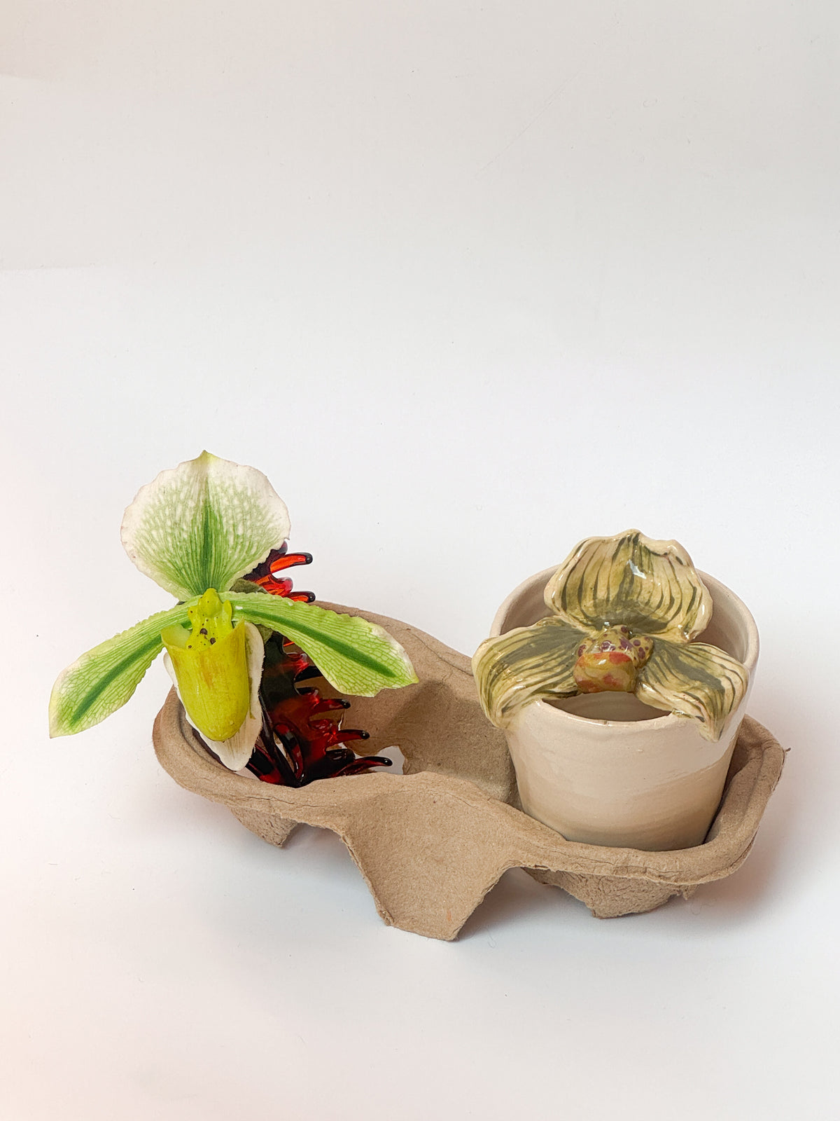 Lady slipper orchid travel mug