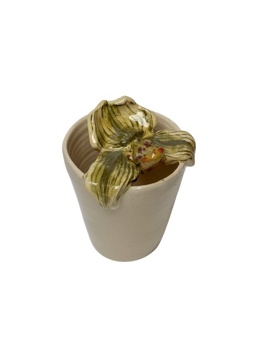 Lady slipper orchid travel mug