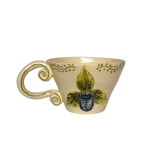 Lady slipper orchid mug