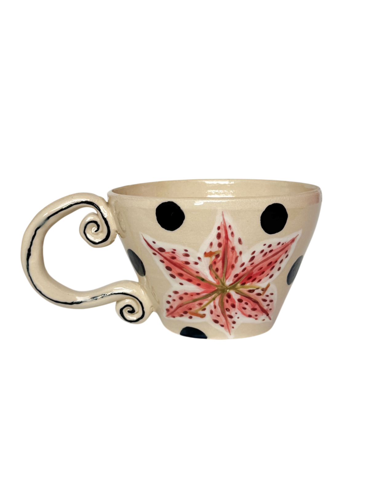 Madonna lily polka mug