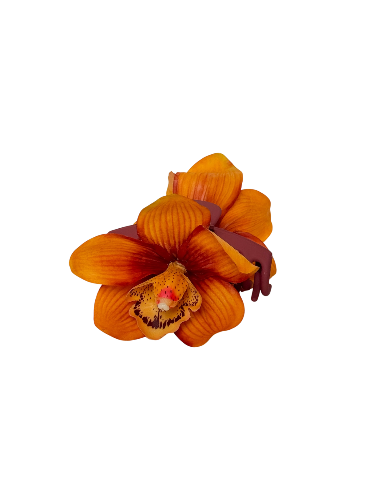 'Orange cymbidium' claw clip