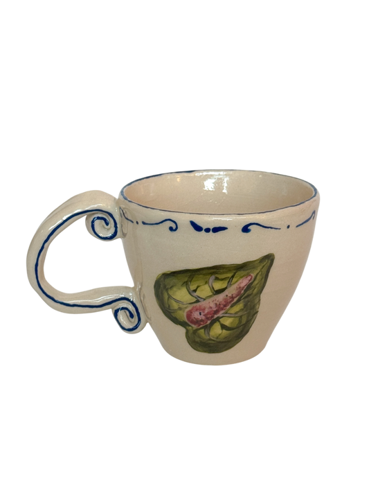 Green anthurium espresso cup
