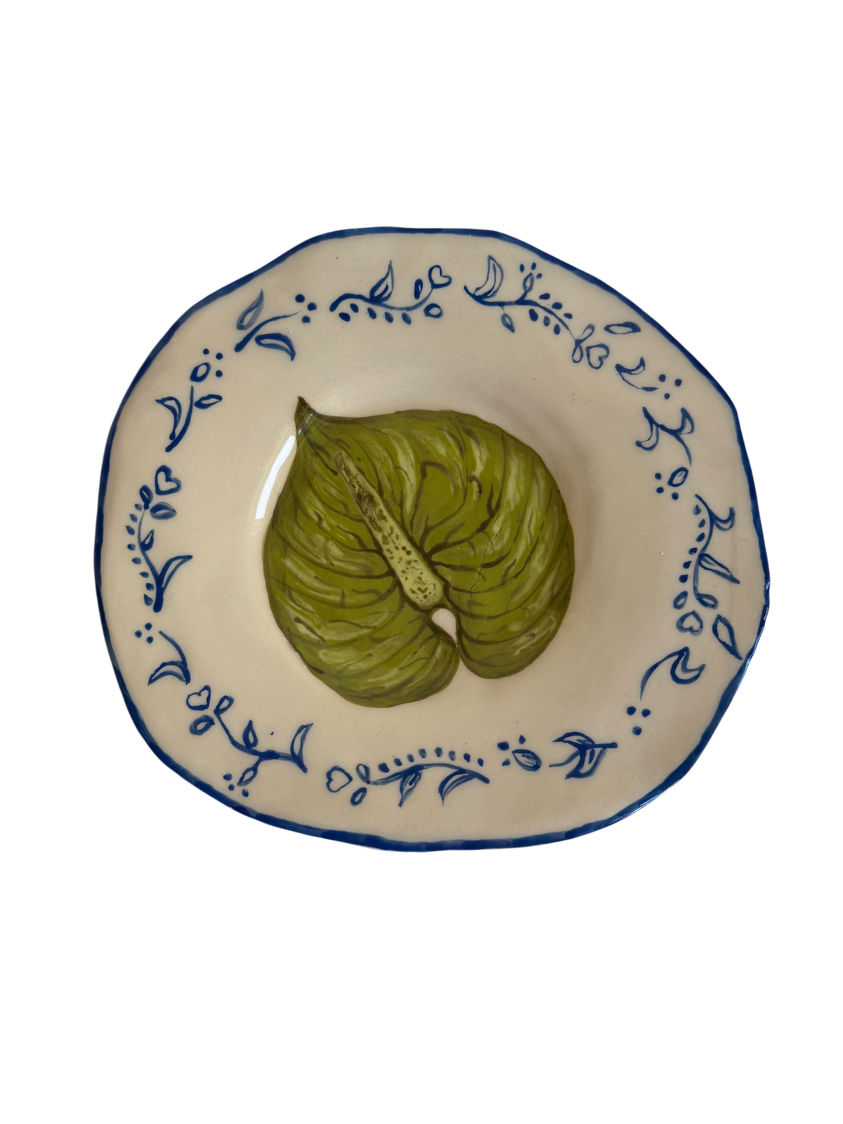 Green anthurium plate