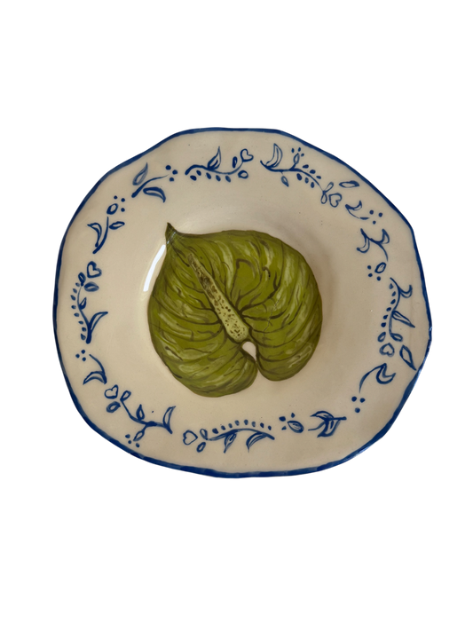 Green anthurium plate
