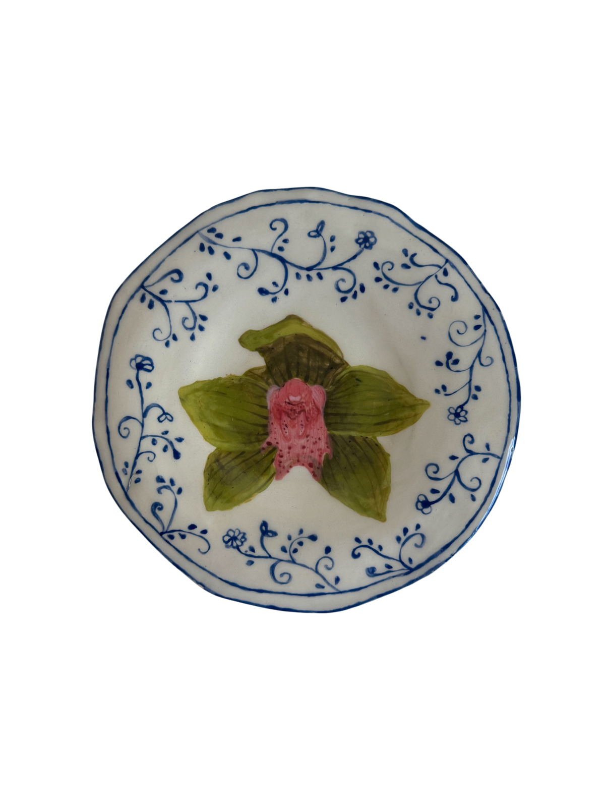 Green orchid plate