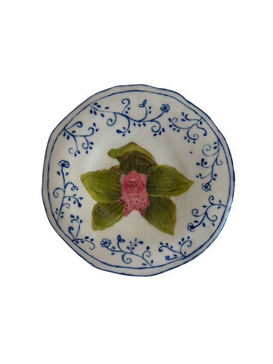 Green orchid plate